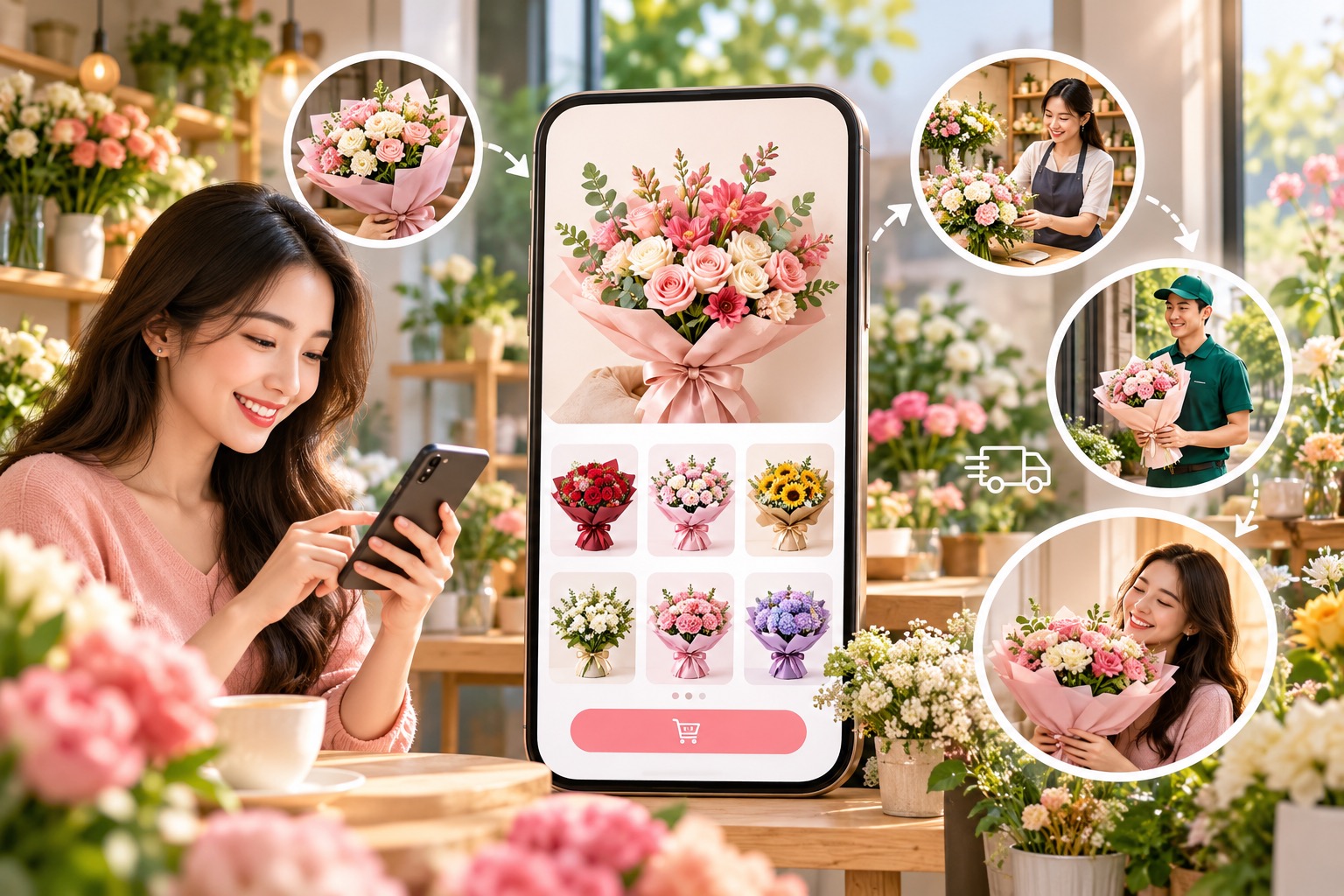 THIẾT KẾ APP MOBILE CHO CỬA HÀNG HOA: ĐỘT PHÁ TRẢI NGHIỆM