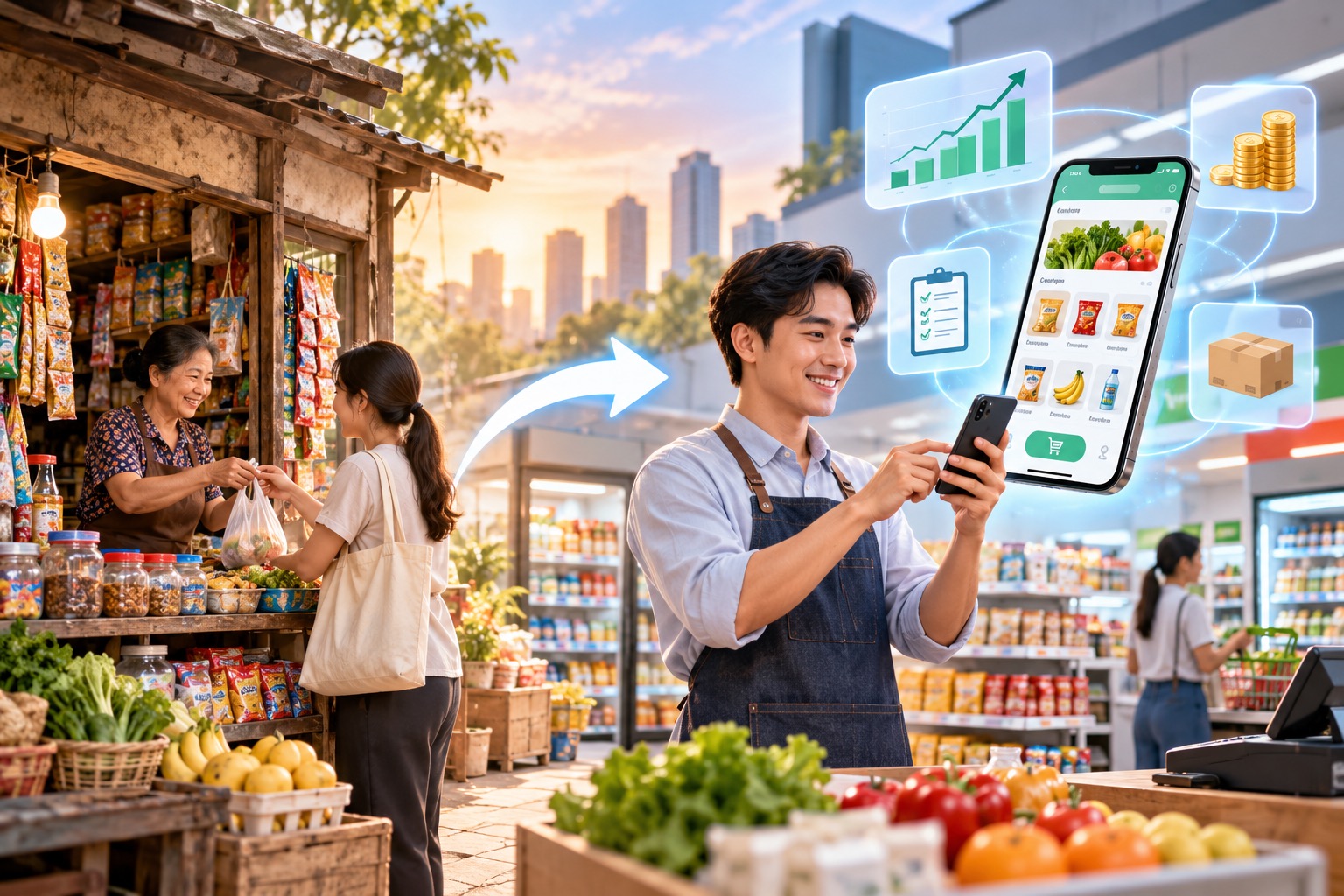 THIẾT KẾ APP MOBILE CHO SIÊU THỊ MINI: SỰ TIẾN HÓA CỦA TẠP HÓA TRUYỀN THỐNG