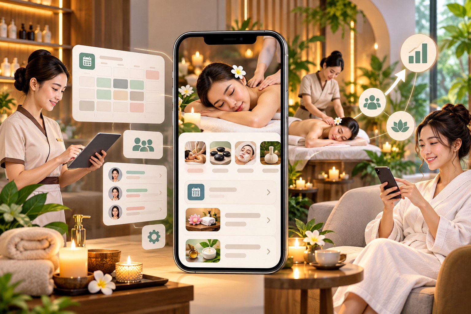 THIẾT KẾ APP MOBILE CHO TIỆM SPA - MASSAGE