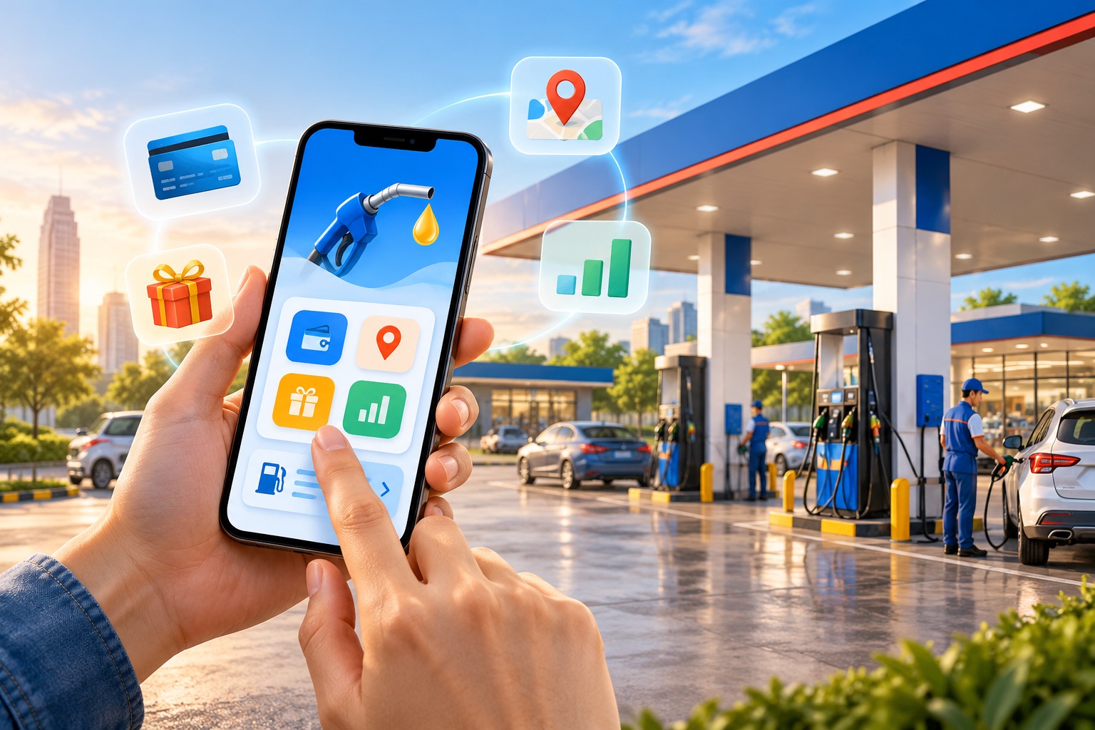 THIẾT KẾ APP MOBILE CHO TRẠM XĂNG: DỊCH VỤ TIỆN ÍCH TRÊN TAY