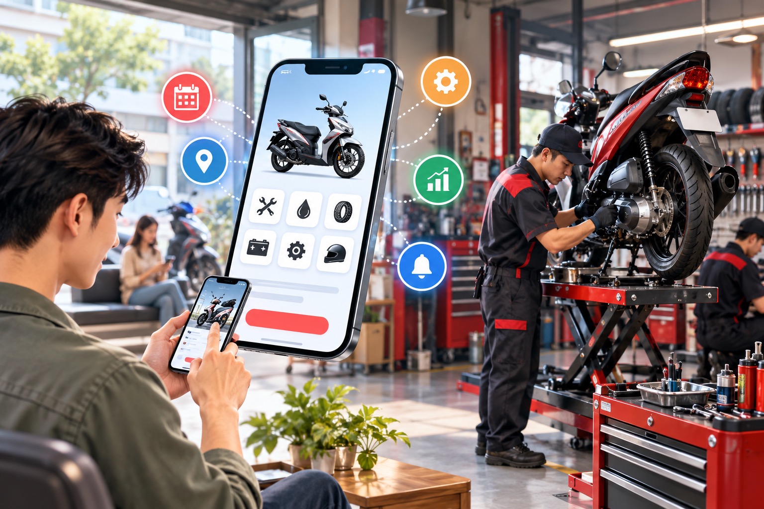 THIẾT KẾ APP MOBILE CHO TRUNG TÂM SỬA XE MÁY
