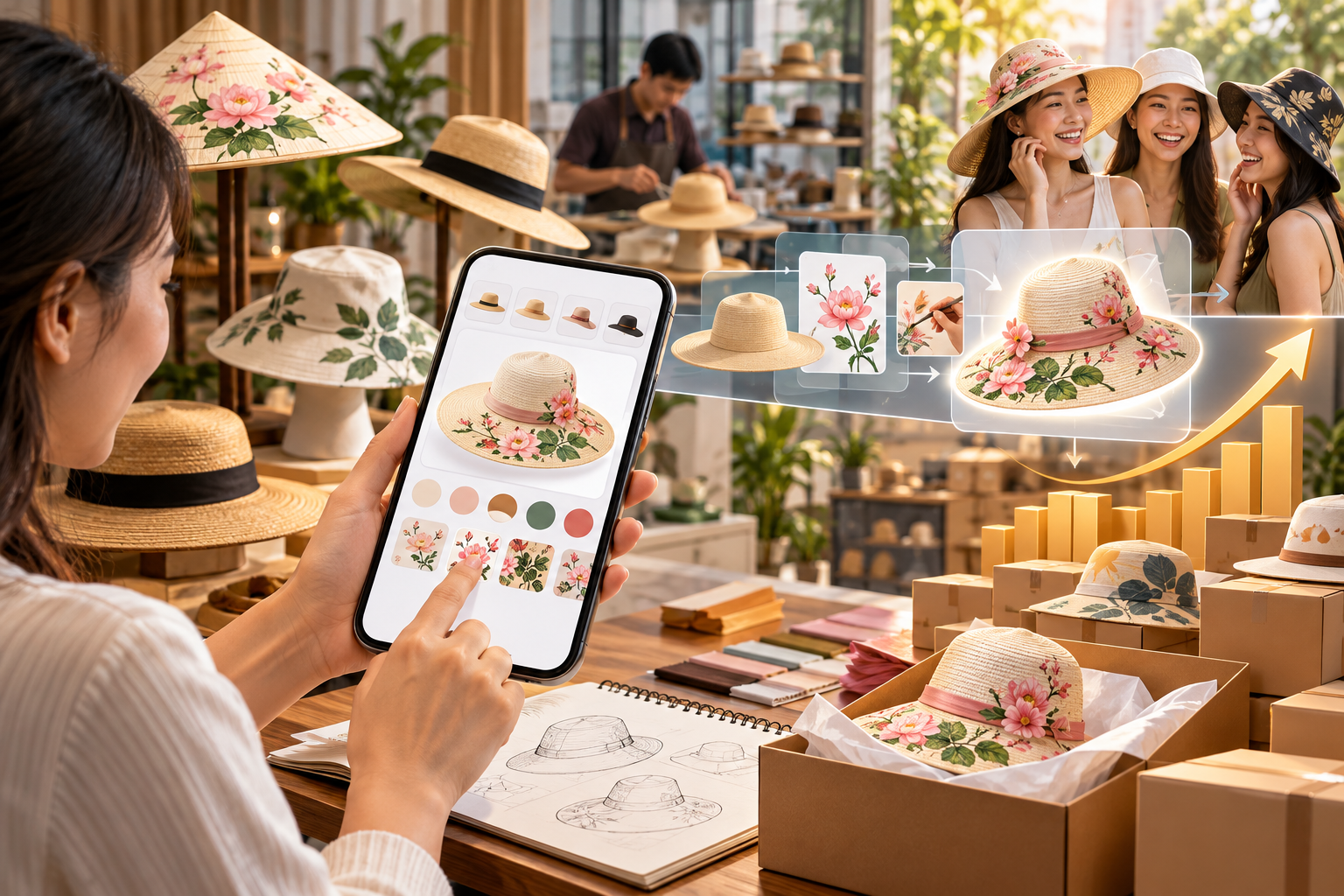 APP MOBILE THIẾT KẾ NÓN: ĐỘC ĐÁO HÓA PHỤ KIỆN, TỐI ƯU HÓA LỢI NHUẬN