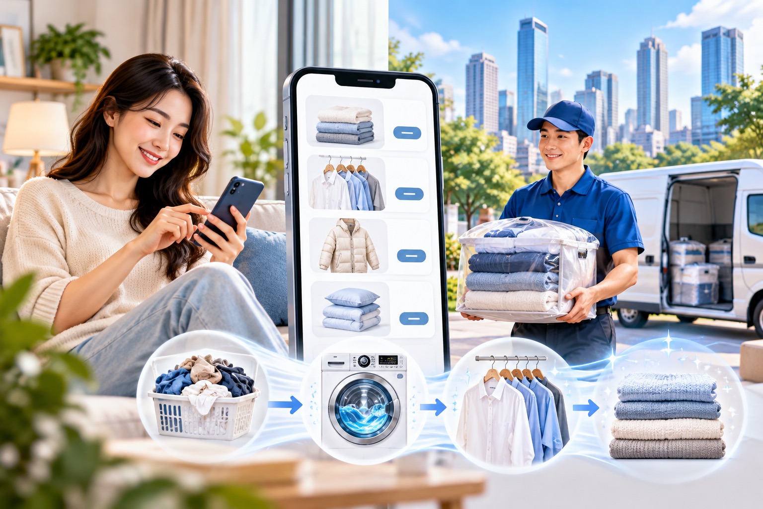 THIẾT KẾ APP MOBILE DỊCH VỤ GIẶT ỦI: NHANH, GỌN VÀ TIỆN DỤNG
