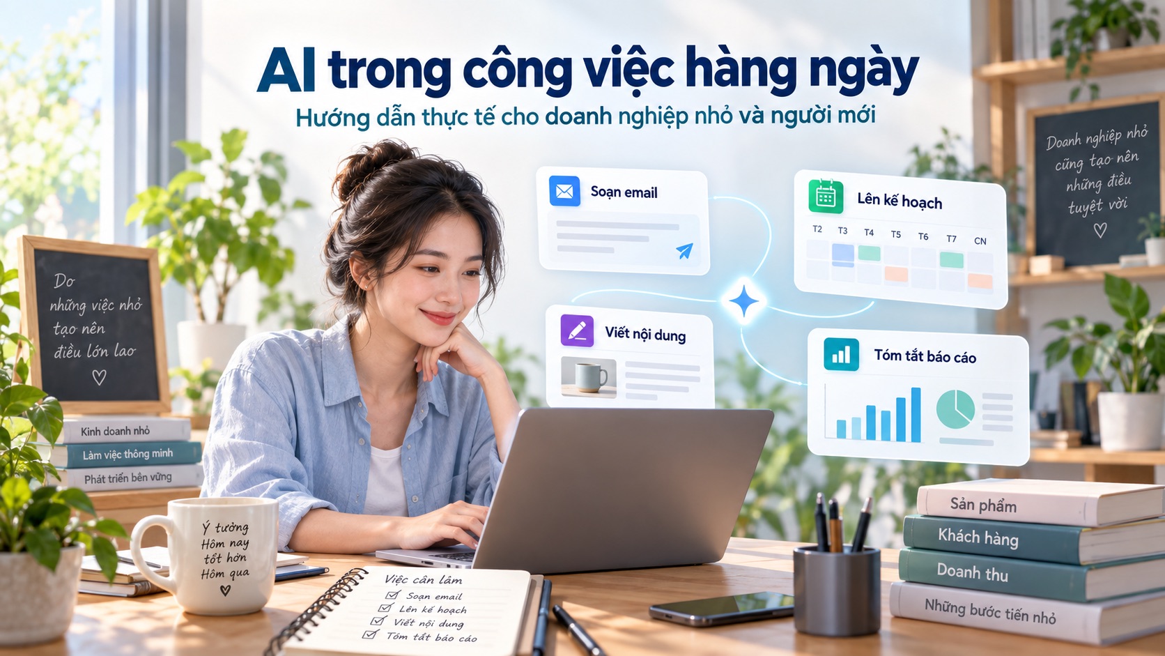 AI trong công việc hàng ngày: Hướng dẫn thực tế cho doanh nghiệp nhỏ và người mới