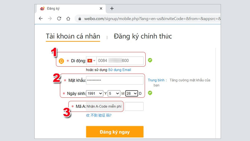Cách đăng ký Weibo - Điền đầy đủ thông tin ứng dụng cần
