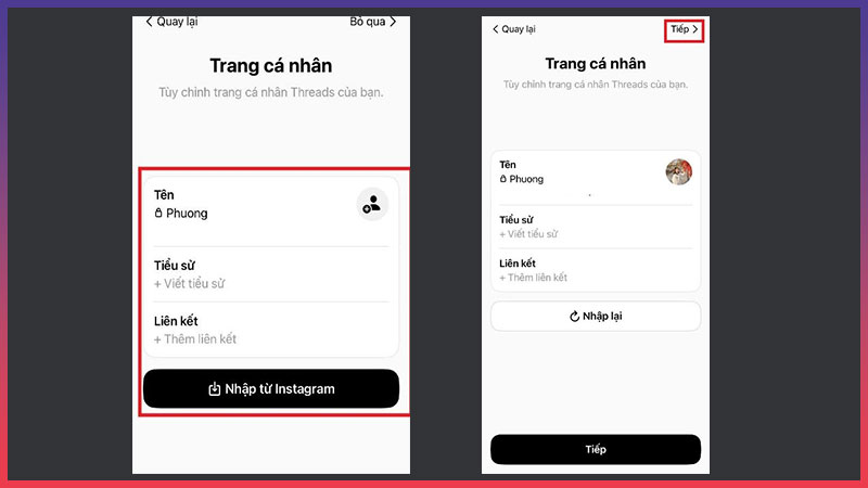 Cách đăng ký Threads - Điền đầy đủ các thông tin mà ứng dụng yêu cầu