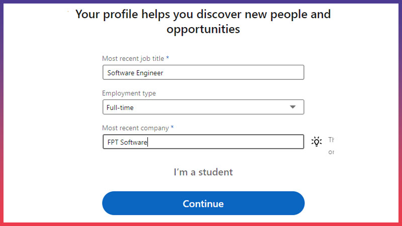 Cách đăng ký Linkedin - Hoàn tất profile của bạn bằng kinh nghiệm làm việc