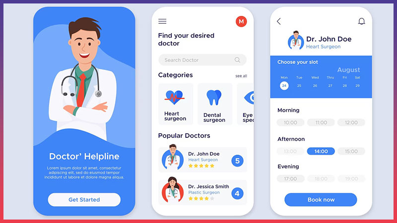 Một số tính năng minh họa của mobile app bệnh viện