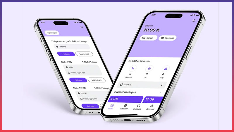 Giao diện minh họa của mobile app công nghệ thông tin