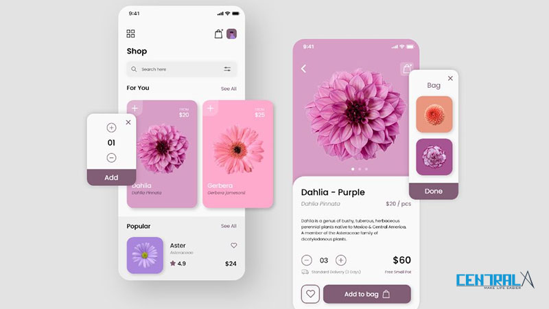 Các tính năng không thể thiếu trong app mobile tiệm hoa tươi