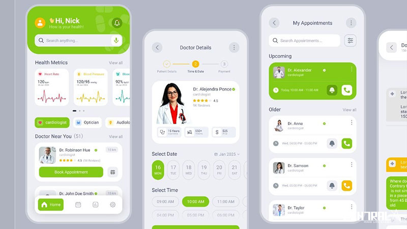 Một số tính năng minh họa của mobile app nhân sự