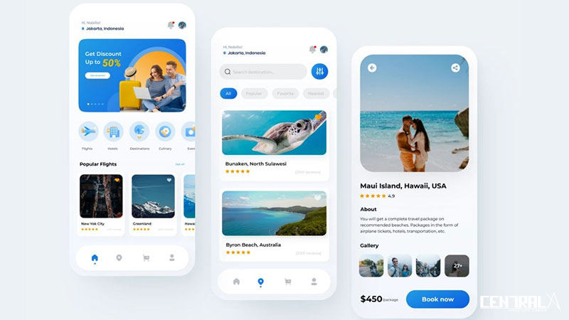 Một số tính năng minh họa của mobile app resort