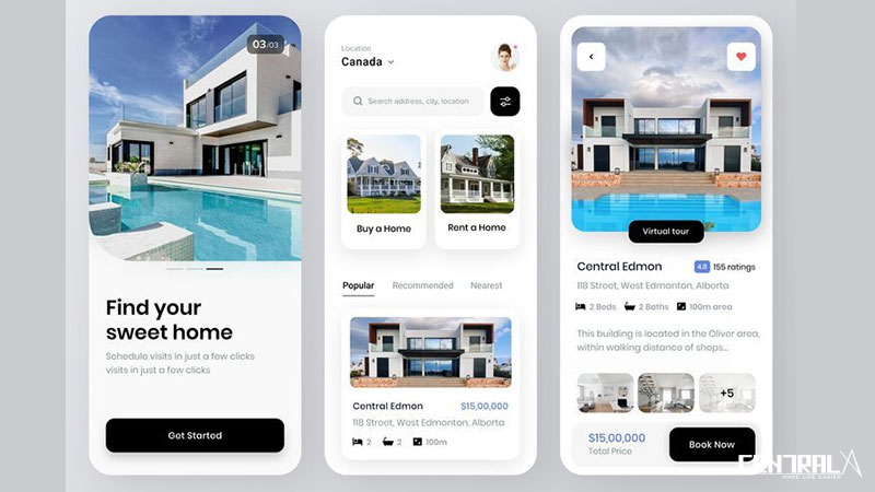 Một số tính năng minh họa của mobile app công ty xây dựng