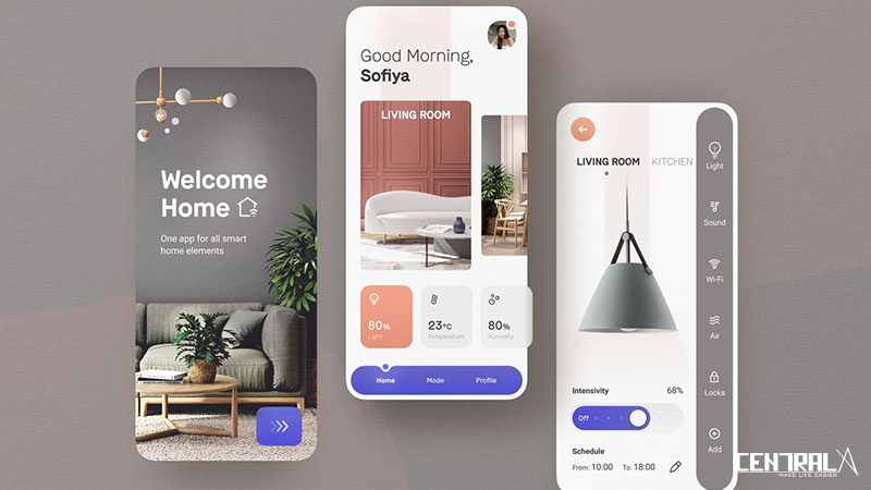 Một số tính năng minh họa của mobile app Cty nội thất