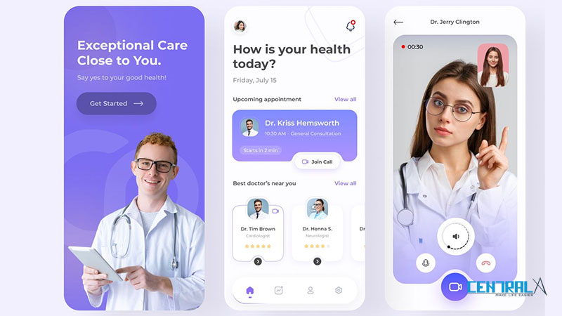 Giao diện minh họa của mobile app TTCT chỉnh hình
