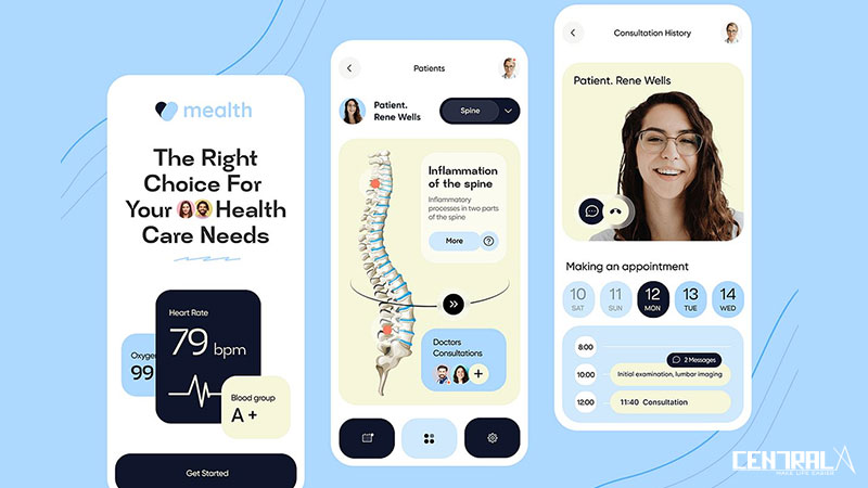 Một số tính năng minh họa của mobile app TTCT chỉnh hình