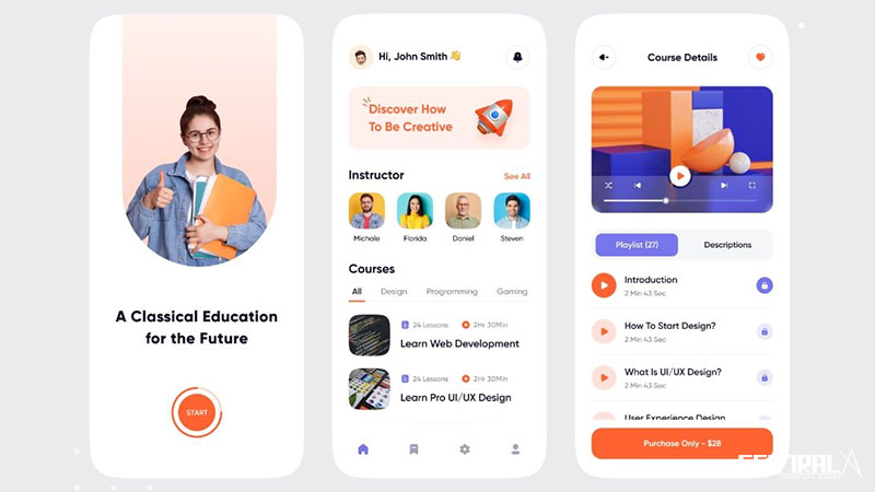Một số tính năng minh họa của mobile app trung tâm gia sư