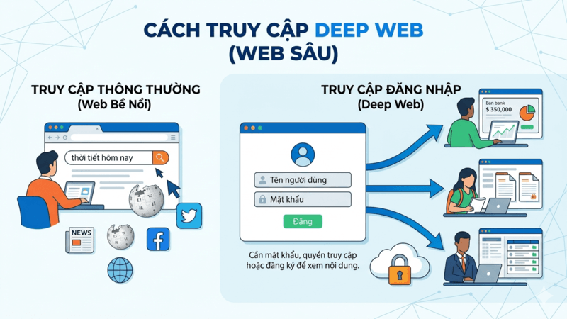Cách truy cập deep web thường phải có id và mật khẩu