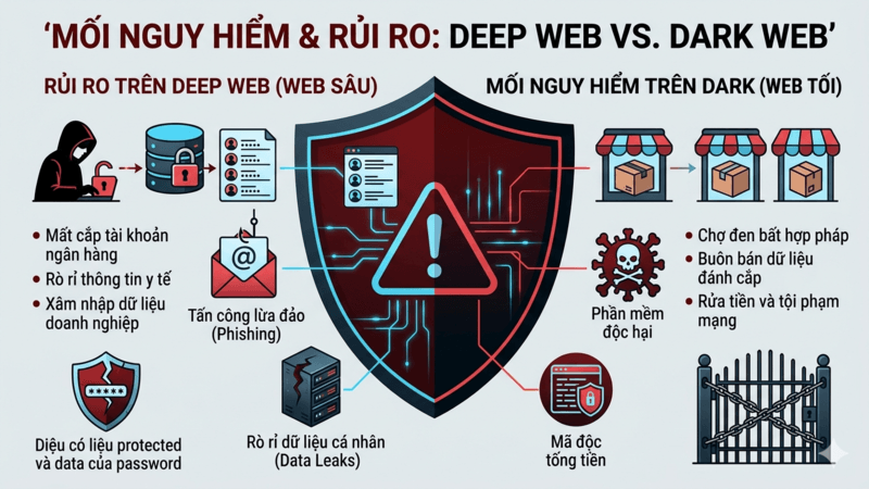 Độ nguy hiểm của deep web và dark web