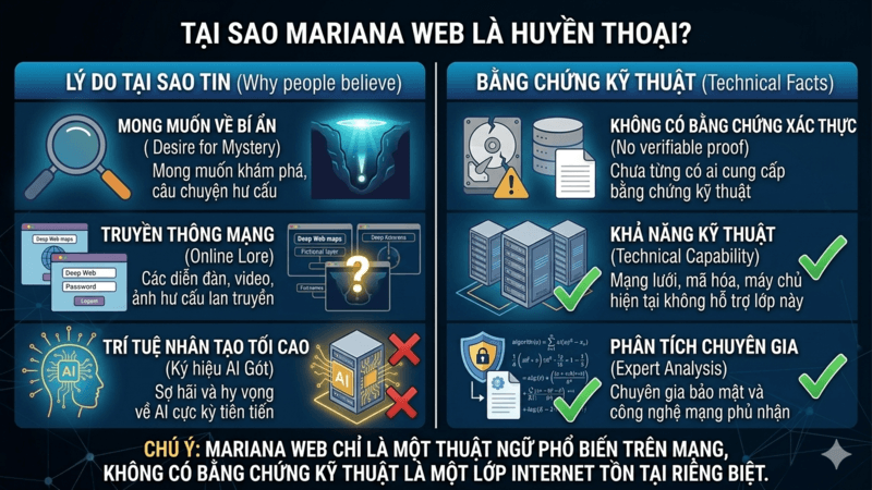 Tại sao lại mariana web là huyền thoại